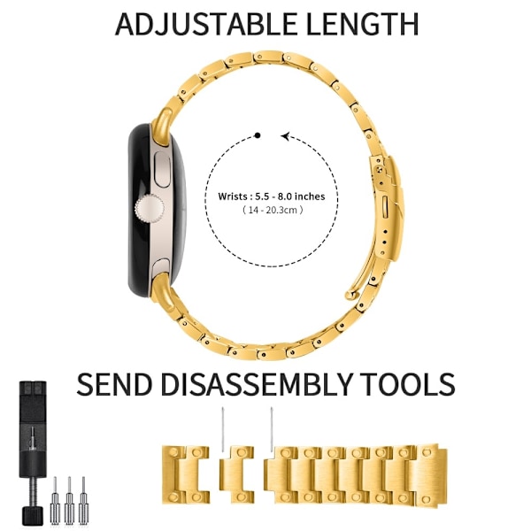 Lyxigt Metallarmband Google Pixel Watch / Watch 2 Guld