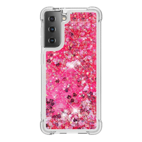 Samsung Galaxy S21 - Shockproof Quicksand Skal - Rosa Pink Rosa