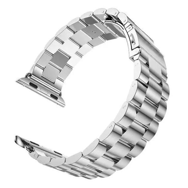 Lyxigt Metallarmband Apple Watch 42/44/45/49 mm Silver Silver Silver
