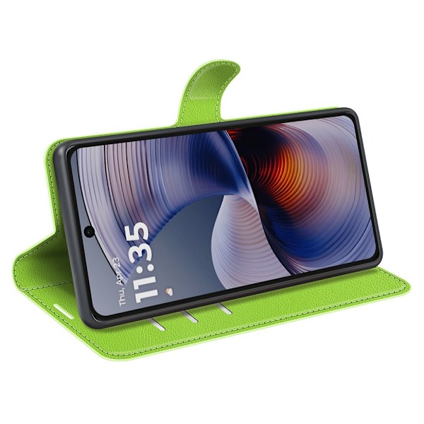 Motorola Moto G55 5G Fodral Litchi Läder Grön