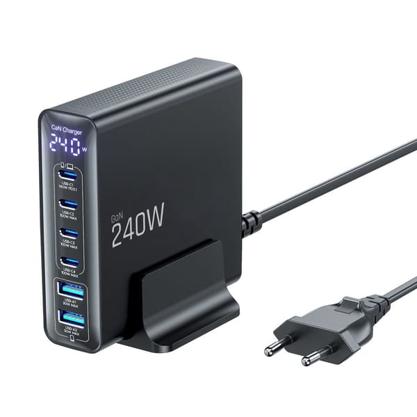 Tech-Protect 240W QC3.0 Laddstation USB-C / USB-A Svart