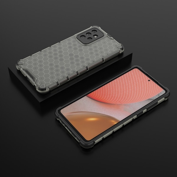 Samsung Galaxy A72 - Armor Honeycomb Textur Skal - Svart Black Svart
