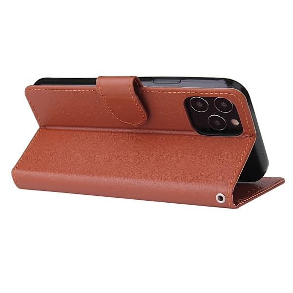 iPhone 12 Pro Max - Solid Läder Fodral - Brun Brown Brun