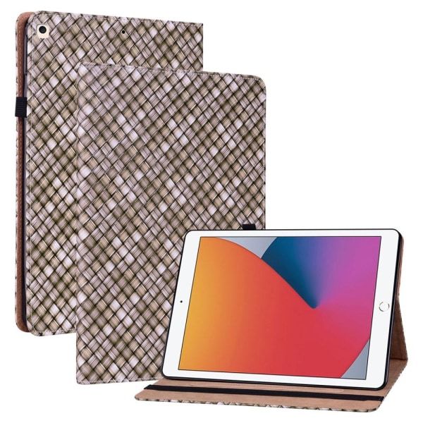 iPad 10.2 2019/2020/2021 Fodral Vävd Textur Brun