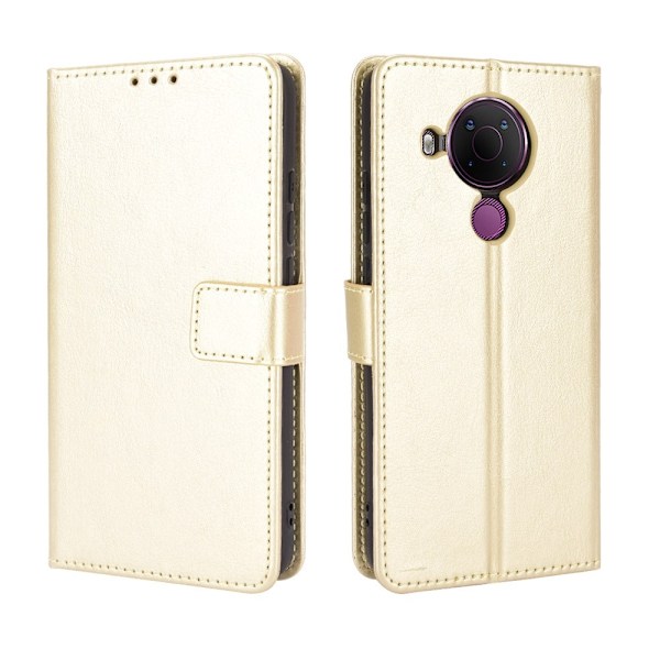 Nokia 5.4 - Crazy Horse Fodral - Guld Gold Guld