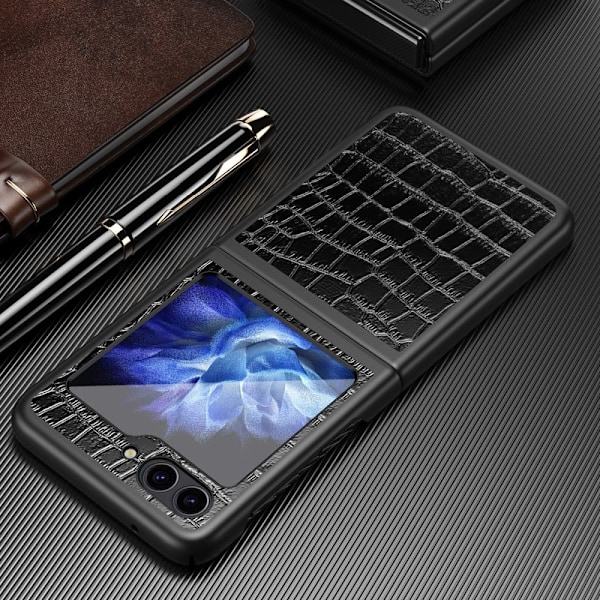 Galaxy Z Flip 6 Skal Krokodil Textur Läder Grön