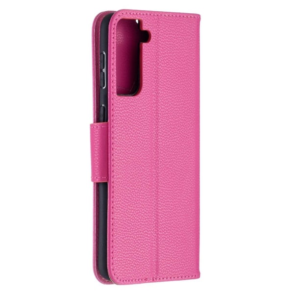 Samsung Galaxy S21 Plus - Litchi Shark Fodral - Rosa Pink Rosa