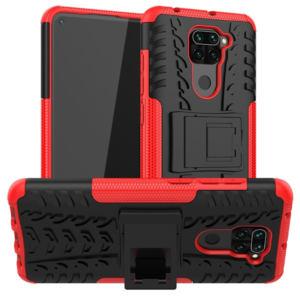 Xiaomi Redmi Note 9 - Ultimata Stöttåliga Skalet med Stöd - Röd Red Röd