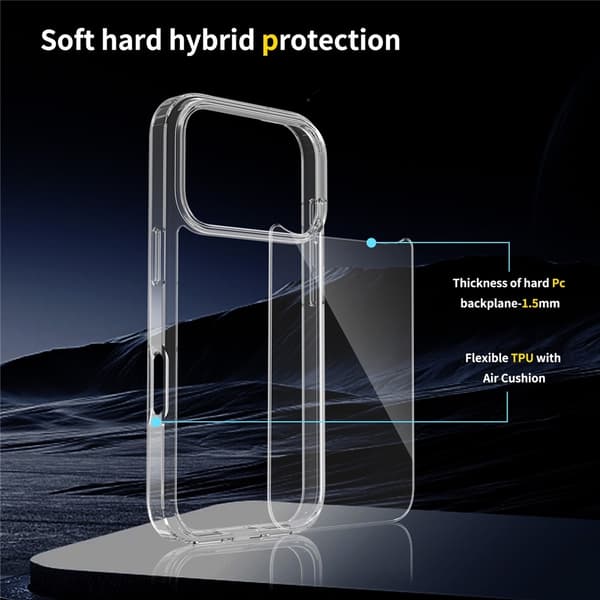 iPhone 17 Pro Skal Shockproof Hybrid Transparent