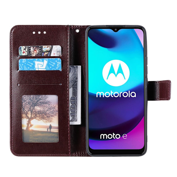 Motorola Moto E20 / E40 Fodral Mandala Läder Brun