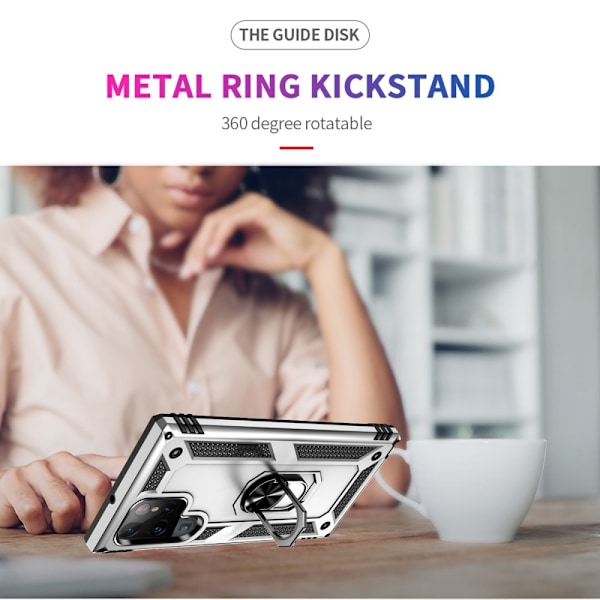 Samsung Galaxy S22 Ultra Skal Hybrid Ring Silver