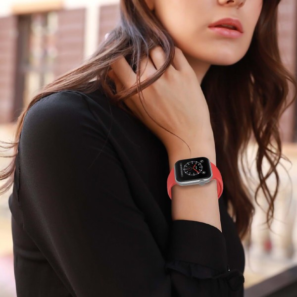 Apple Watch 38/40/41 mm Silikon Armband (M/L) Röd