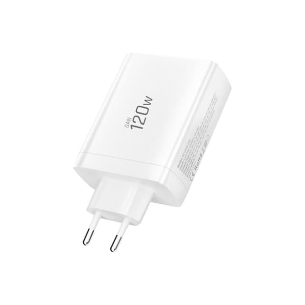 Tech-Protect 120W Väggladdare PD QC3.0 USB-C/USB-A Vit