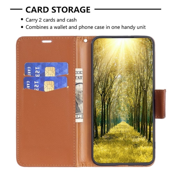 Samsung Galaxy S23 Ultra Fodral Litchi Shark Brun