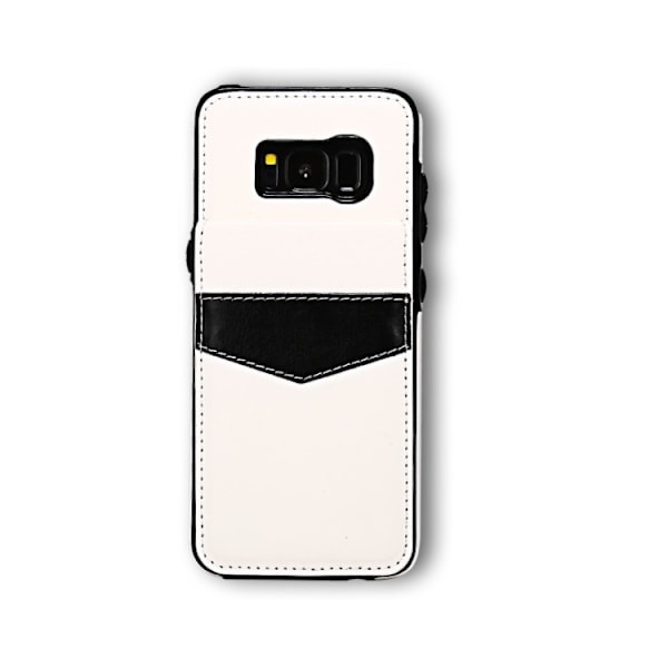 Samsung S8 Plus - Läderskal med korthållare - Vit
