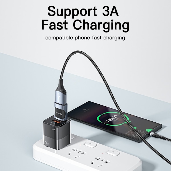 ESSAGER USB-A Hona till USB-C 3.0 Adapter, 5Gbps Svart