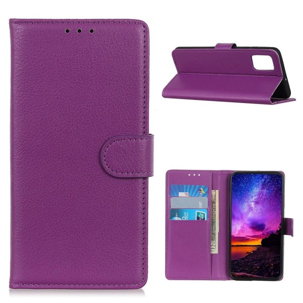 Samsung Galaxy A52 / A52s - Litchi Läder Fodral - Lila Purple Lila