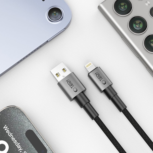 Tech-Protect 0.25m 12W/2.4A Lightning Kabel UltraBoost Iron Grey