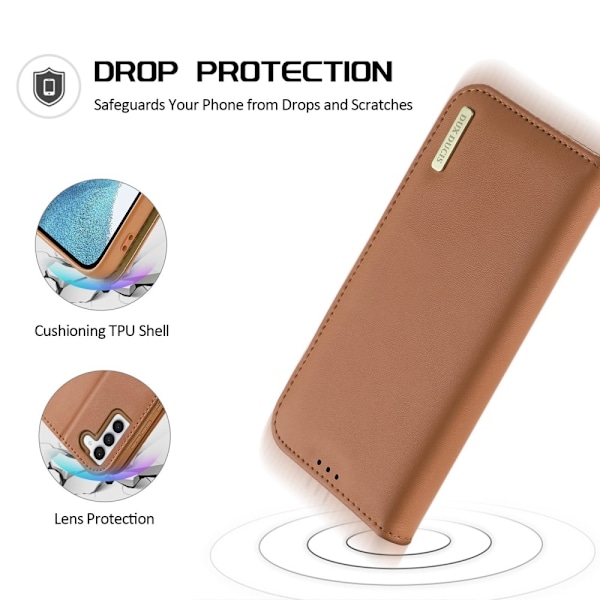 DUX DUCIS Galaxy S23 Plus Fodral HIVO Äkta Läder Brun