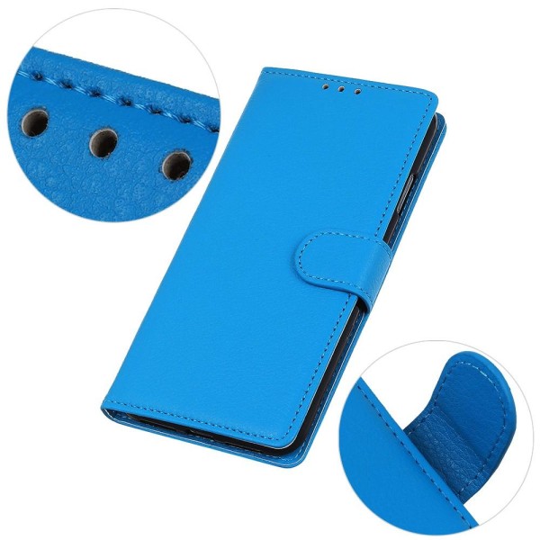 Nokia 5.4 - Litchi Läder Fodral - Blå Blue Blå