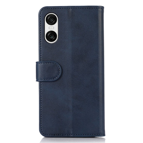 Sony Xperia 10 VI Läder Fodral Läder Solid Blå
