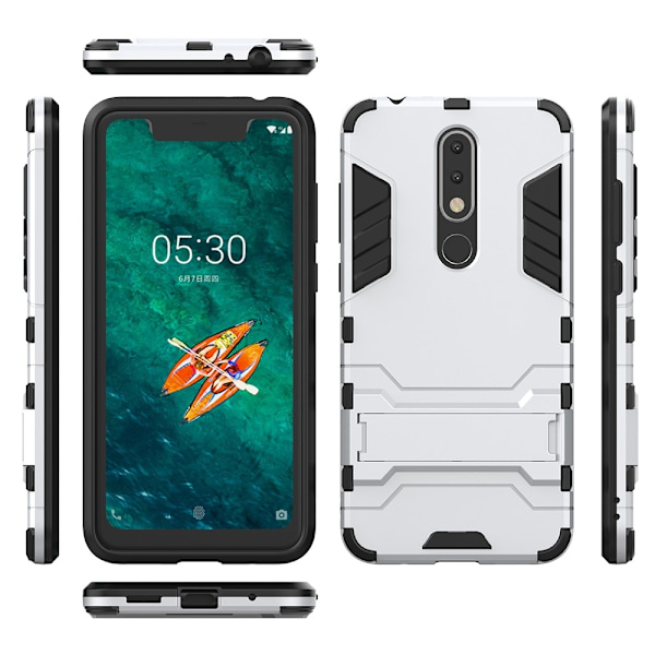 Nokia 5.1 Plus - Armour Skal - Silver Silver Silver