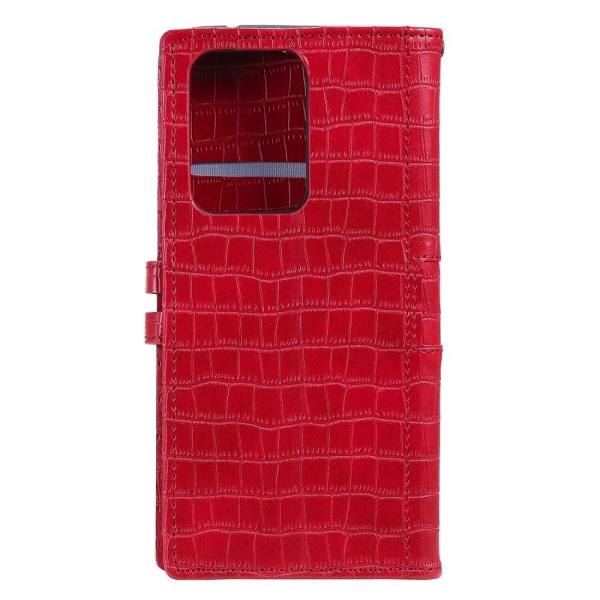 Samsung Galaxy S21 Ultra - Krokodil Textur Läder Fodral - Röd Red Röd