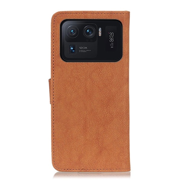 Xiaomi Mi 11 Ultra - KHAZNEH Split Läder Fodral - Brun Brown Brun