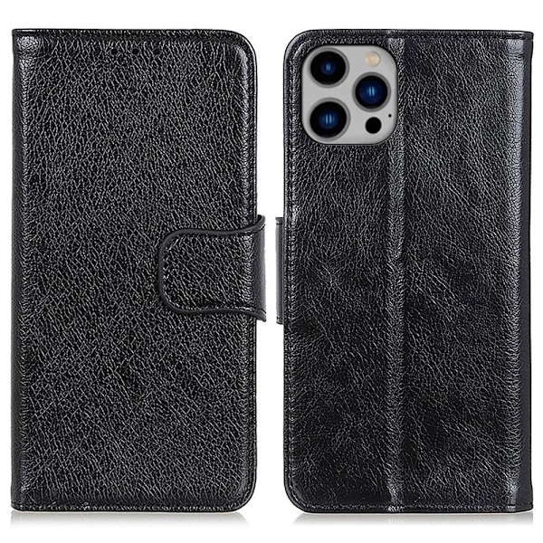 iPhone 16 Pro Fodral Split Läder Svart