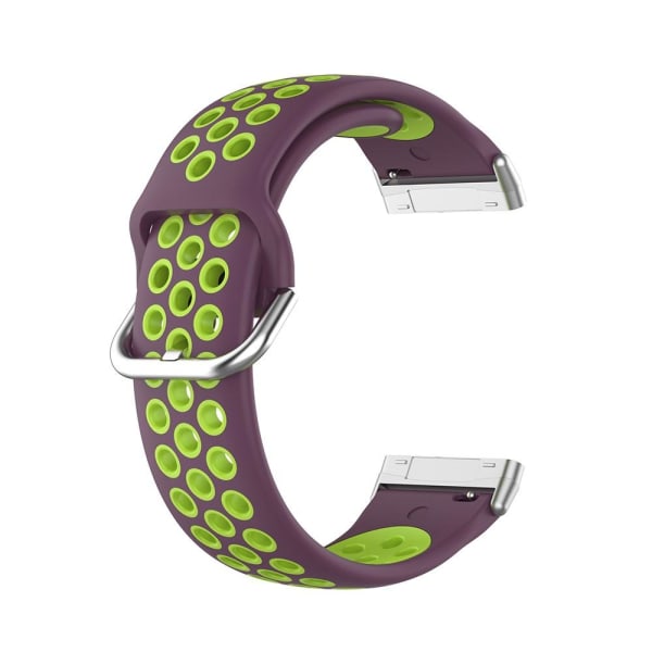 Silikon Träningsarmband Armband Versa 3/Fitbit Sense - Lila/Grön Lila/Grön Lila/Grön