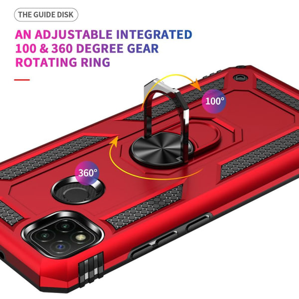 Xiaomi Redmi 9C Skal Ring Shockproof Röd