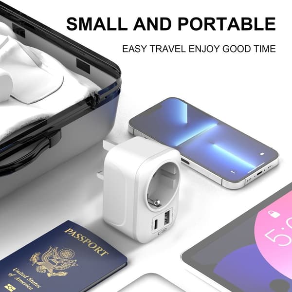 Tech-Protect Reseadapter UK Till EU Vit