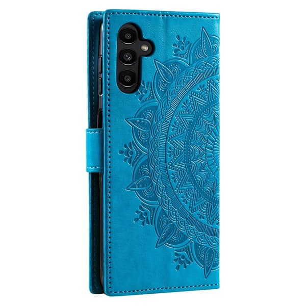 Samsung Galaxy S25 FE Fodral Mandala Läder Blå