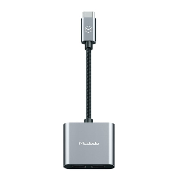 Mcdodo PD 60W USB-C Splitter Ljudadapter, DAC Grå