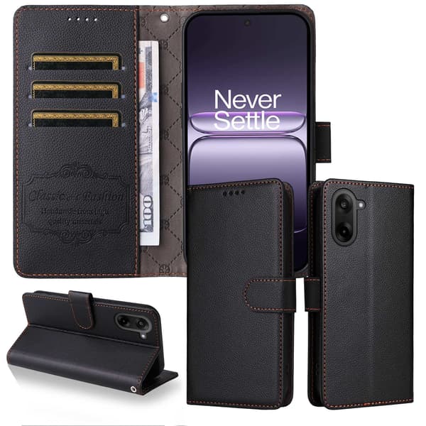 OnePlus Nord CE5 Plånboksfodral Läder Svart
