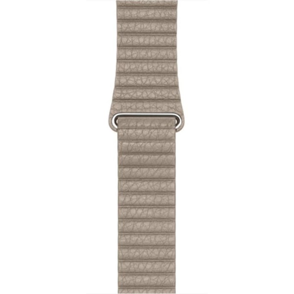 Magnetisk Loop Armband I Äkta Läder Apple Watch 44/42 mm Beige