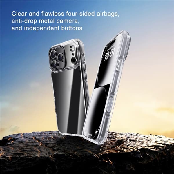 IPAKY iPhone 17 Pro Max Skal Shockproof Transparent / Svart