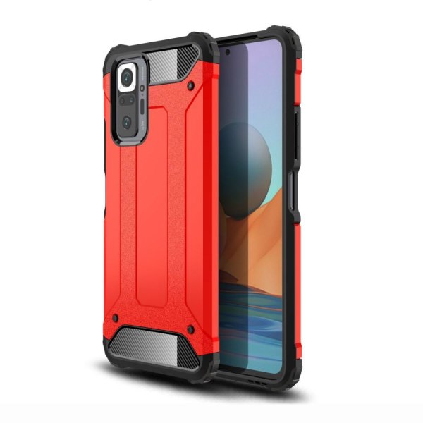 Xiaomi Redmi Note 10 Pro - Shockproof Armor Hybrid Skal - Röd Röd