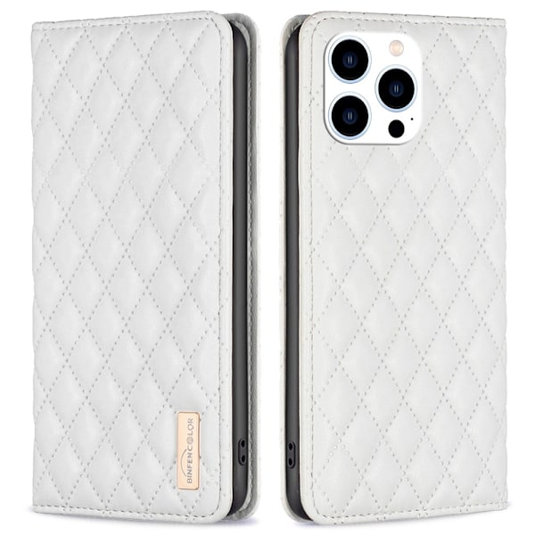 BINFEN iPhone 16 Pro Max Fodral Diamond Flip Vit