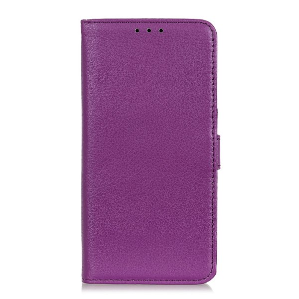 Xiaomi Redmi Note 10S - Litchi Läder Fodral - Lila