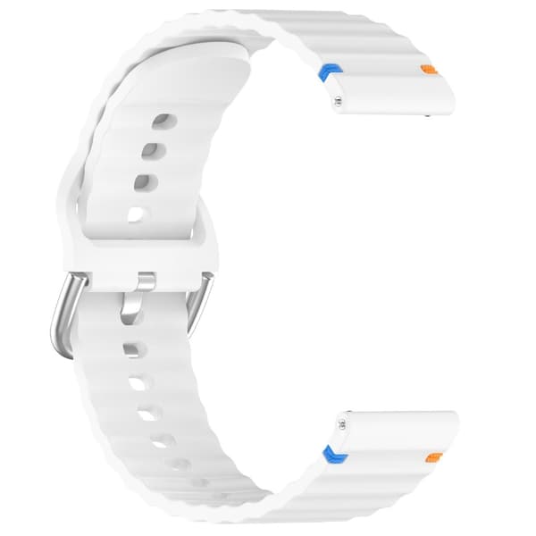 Klockarmband 20 mm Silikon Wave Design Vit
