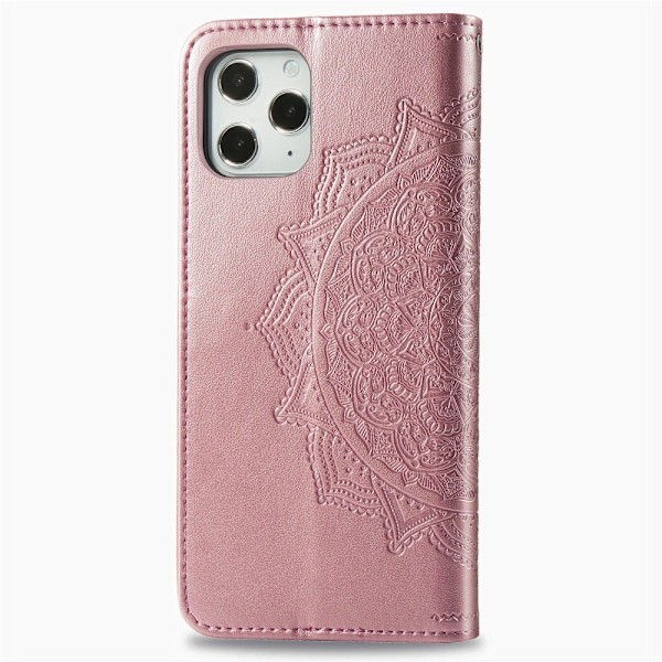 iPhone 12 Pro Max - Mandala Läder Fodral - Roséguld Roséguld Roséguld