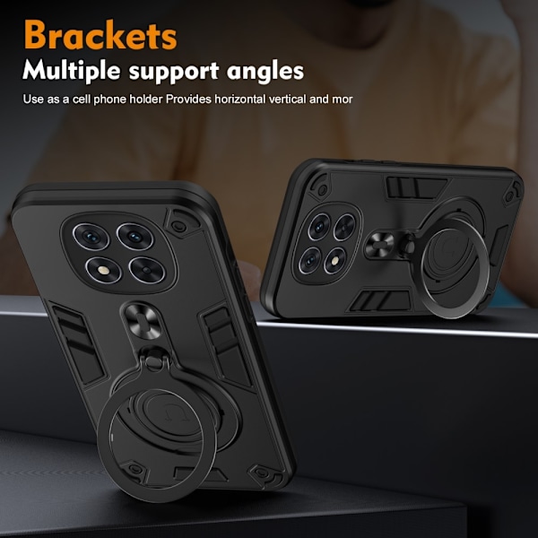 Xiaomi Redmi Note 14 Pro 5G Skal Kickstand Hybrid Svart