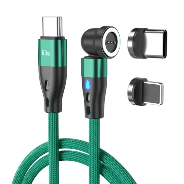 ENKAY 1 m 2in1 PD 60W USB-C - Lightning/USB-C 360° Magnetkabel