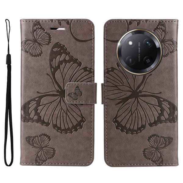 Honor Magic7 Lite Fodral Med Fjäril Tryck Grå