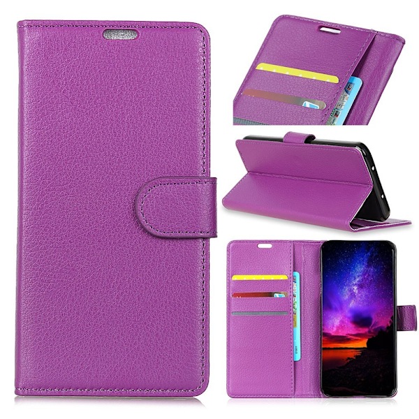 Samsung Galaxy S10e - Litchi Plånboksfodral - Lila Purple Lila