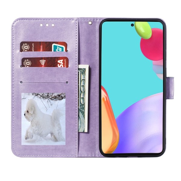 Samsung Galaxy A52 / A52s - Mandala Läder Fodral - Lila Purple Lila