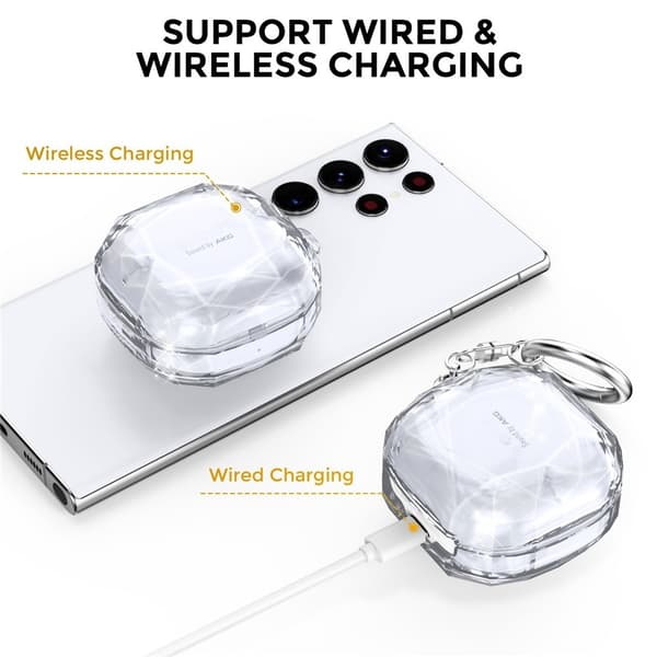 AHASTYLE Galaxy Buds 2/Pro/Live Skal Diamond Transparent