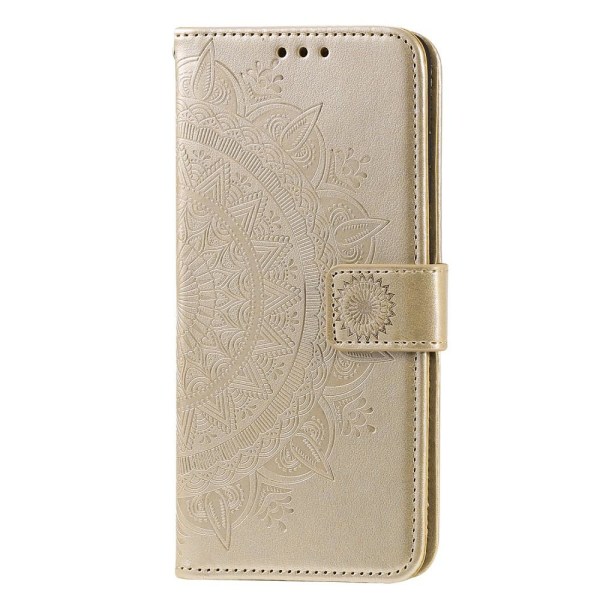 Huawei Y5p - Mandala Plånboksfodral - Guld Gold Guld