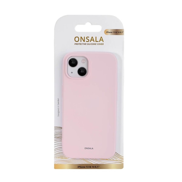 ONSALA iPhone 14 / 13 Mobilskal Silikon Chalk Pink